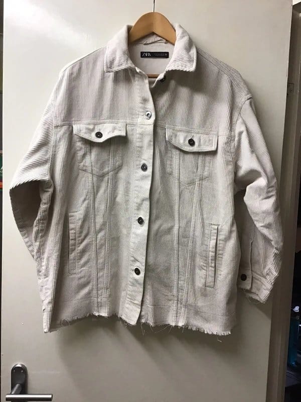 Zara Cream Corduroy Shacket Size S