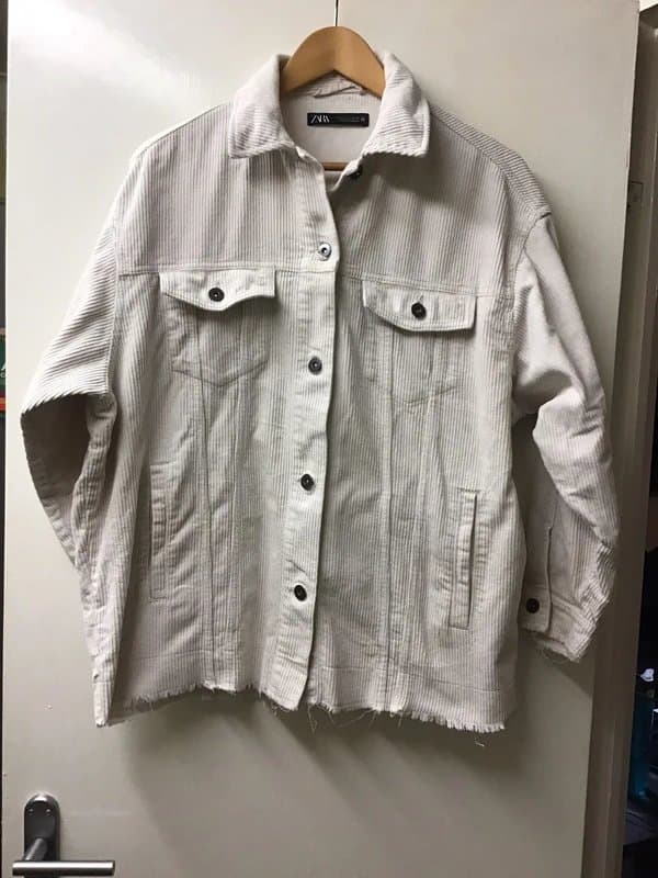 Zara zara cream corduroy shirt Shacket size S