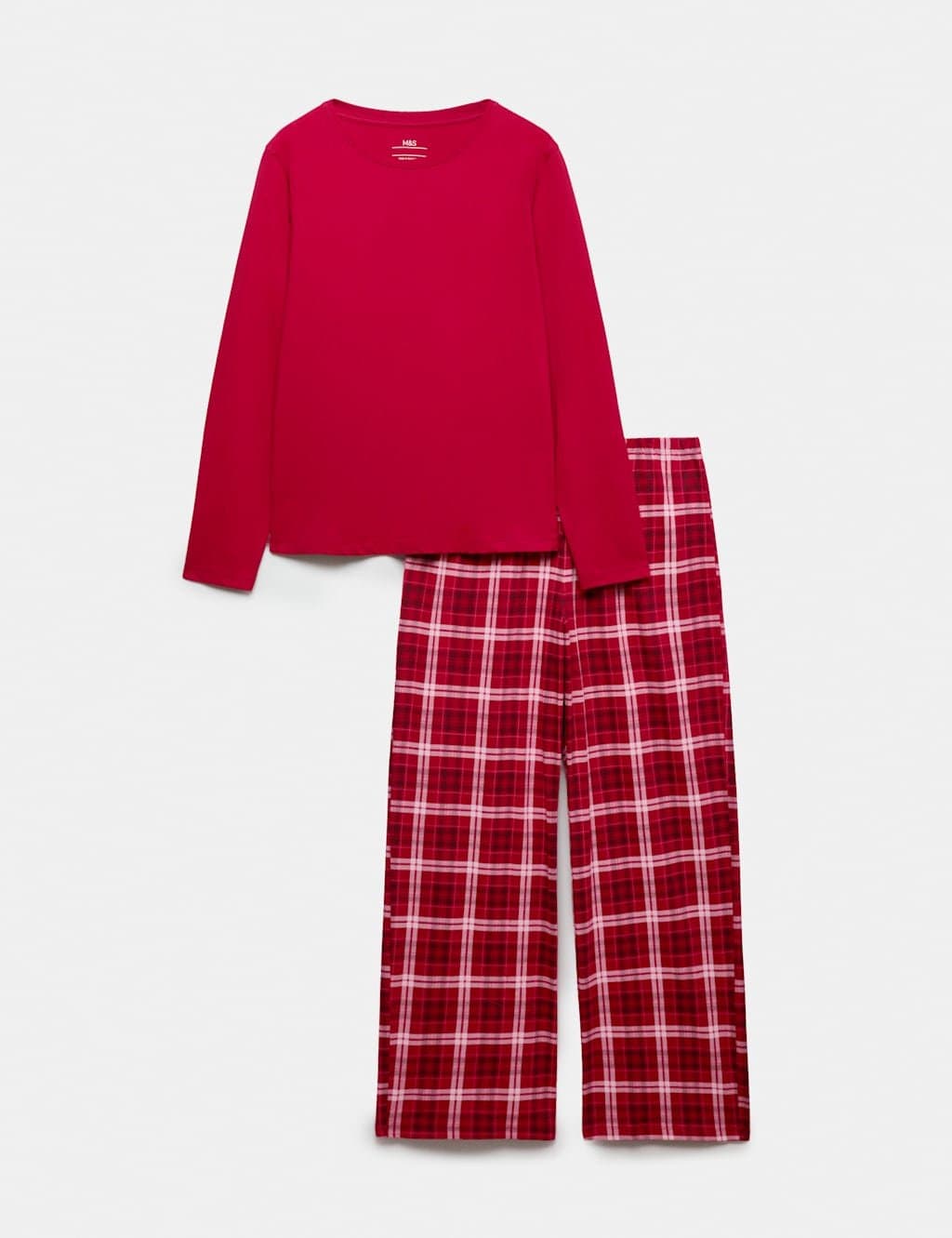 Marks & Spencer M&S Pure Cotton Printed Pyjama Set Red Mix
