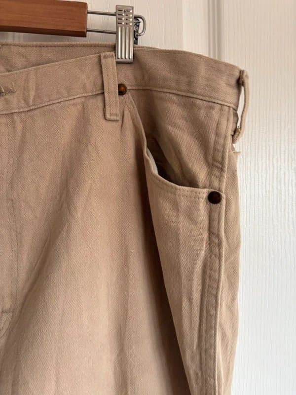 Wrangler Vintage Wrangler Beige Tan Denim Jeans 38W L42 Men’s Western Straight Leg Workwear