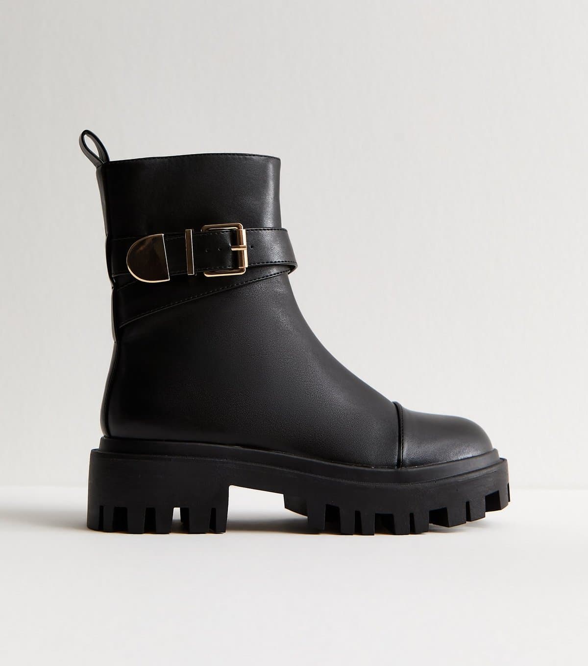 Public Desire Women's Black Spontaneous Faux Leather Boots Public Desire New Look