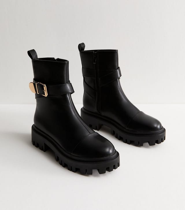 Public Desire Women's Black Spontaneous Faux Leather Boots Public Desire New Look - 3