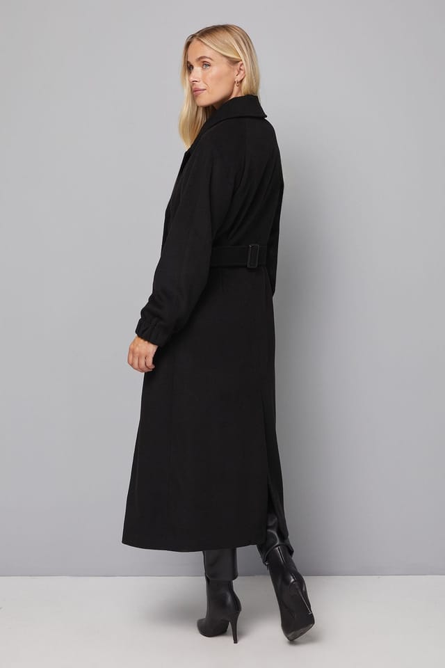 Wallis Wallis Women's Petite Bellow Sleeve Double Breasted Coat in Black - 3