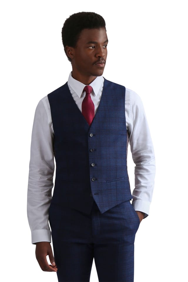 Ted Baker Ted Baker Men's Slim Fit Suit Waistcoat in Indigo - 3