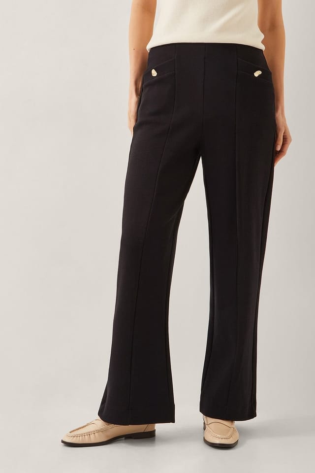 Monsoon Monsoon Women's Adeline High-Waisted Suit Trousers Green in Black - 2