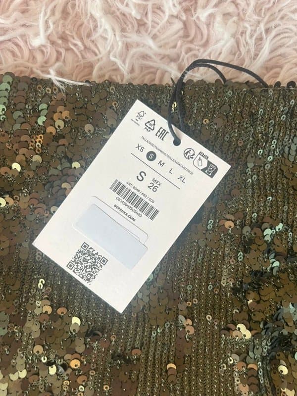 Bershka Green Sequin shorts