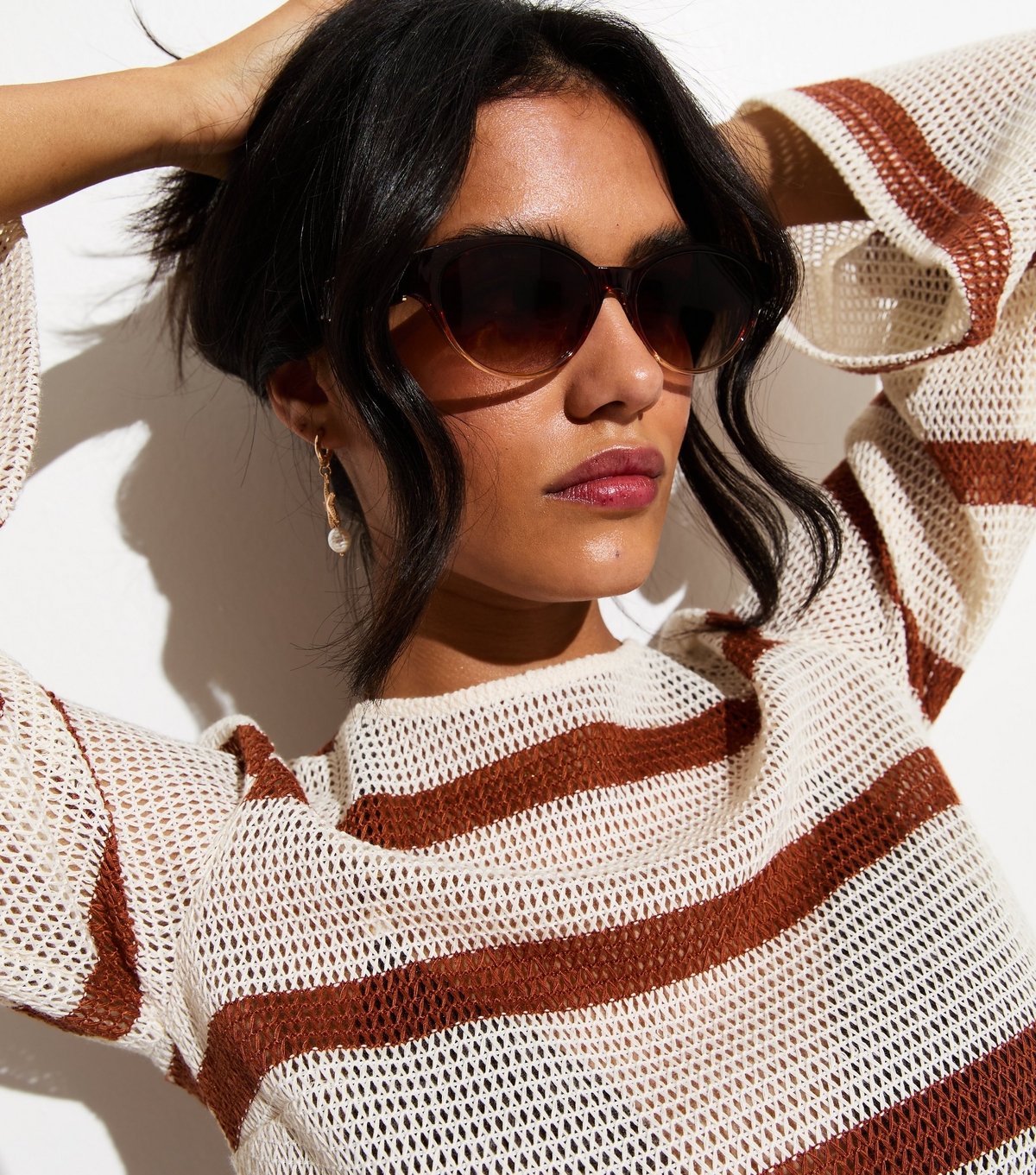 New Look Brown Oval Frame Sunglasses New Look - 1