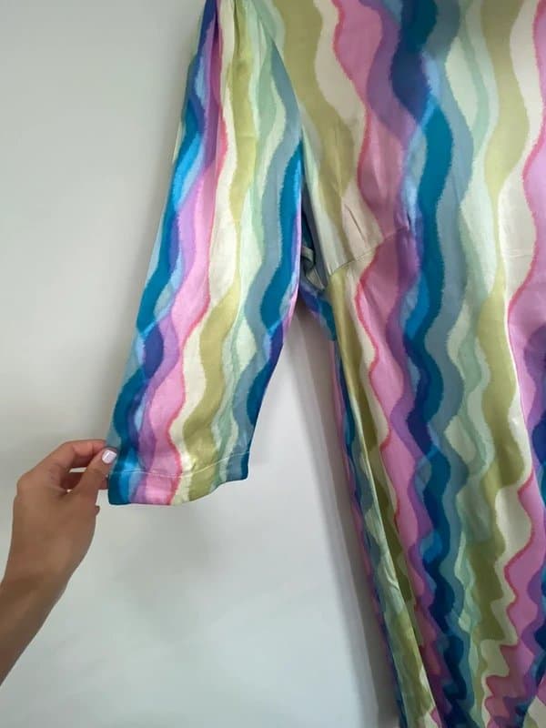 Oliver Bonas NEW (shop floor) Oliver Bonas colourful satin midi dress - UK 12- RRP £80
