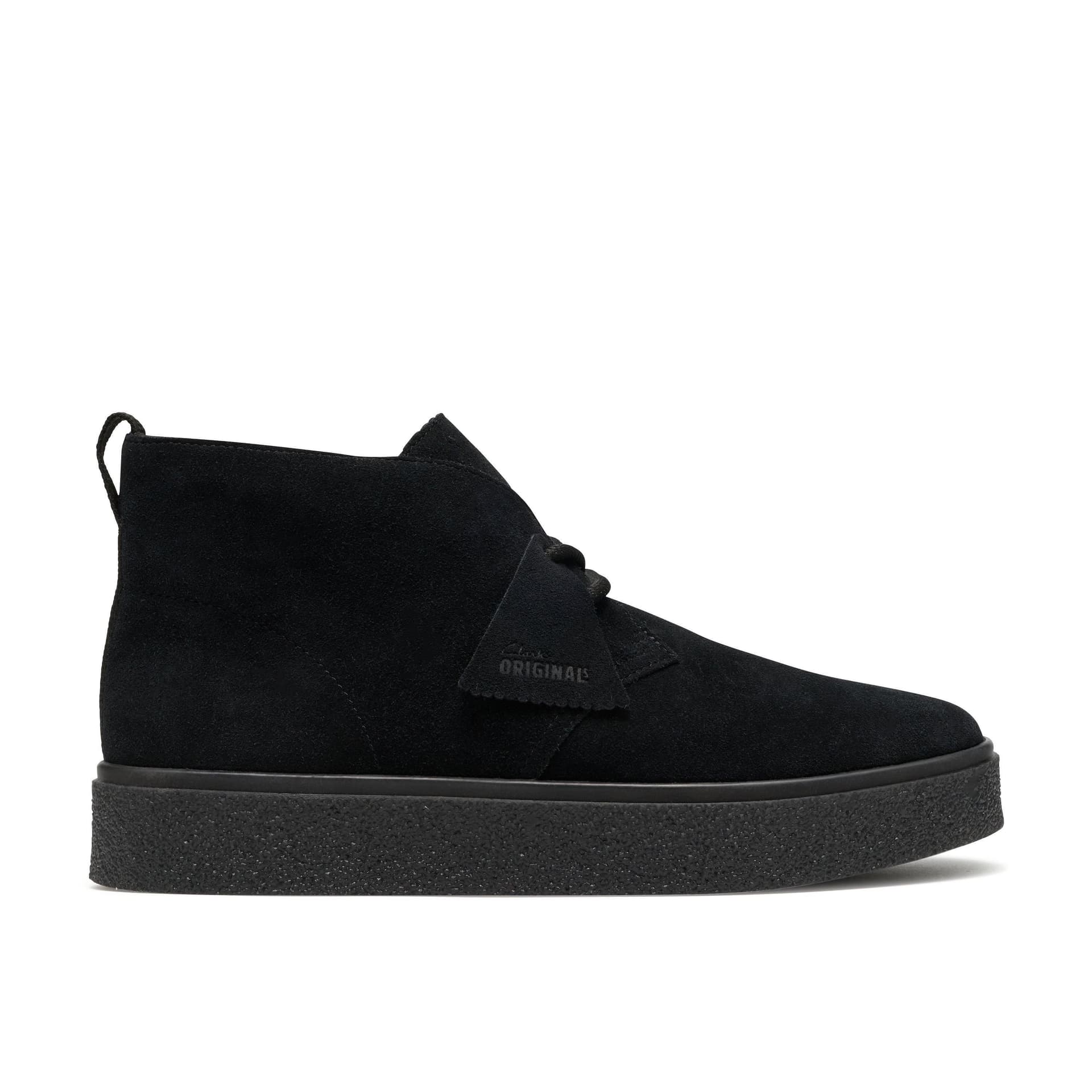 Clarks Clarks Men's Boxbee Desert Black/Black Suede Desert Boots, Lace Up in Black