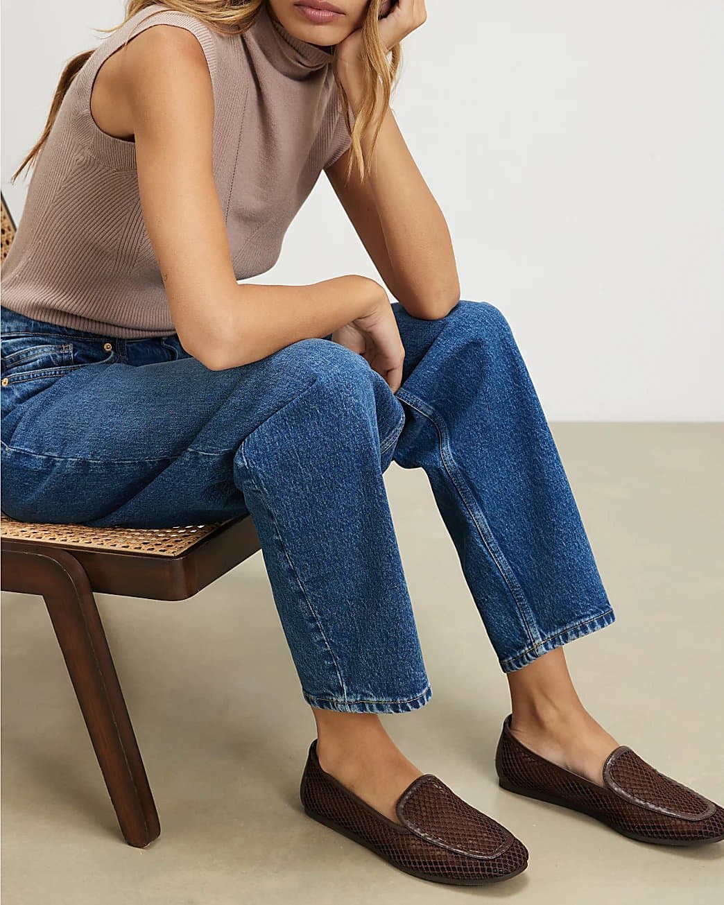 River Island River Island Womens Brown Mesh Loafers