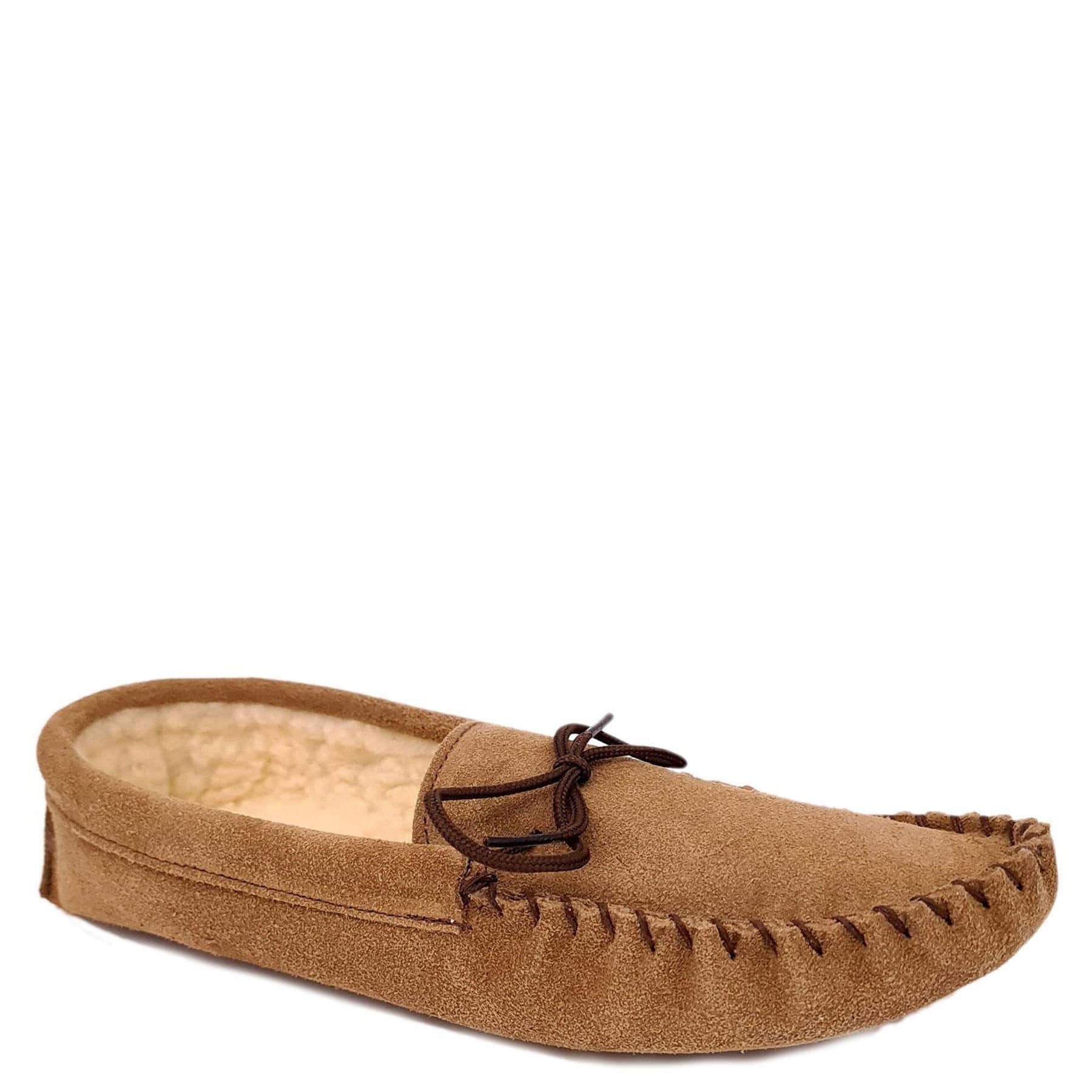 Coopers Coopers Men's Suede Fleece Lined Softsole Moccasin Slippers in Taupe