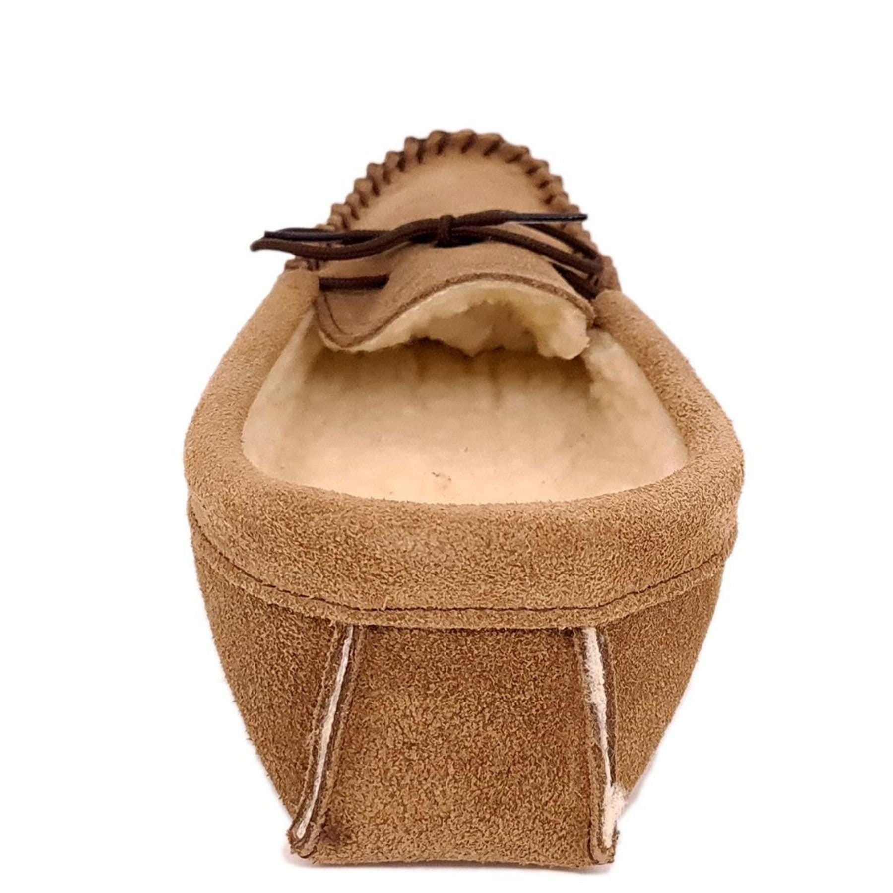 Coopers Coopers Men's Suede Fleece Lined Softsole Moccasin Slippers in Taupe - 4