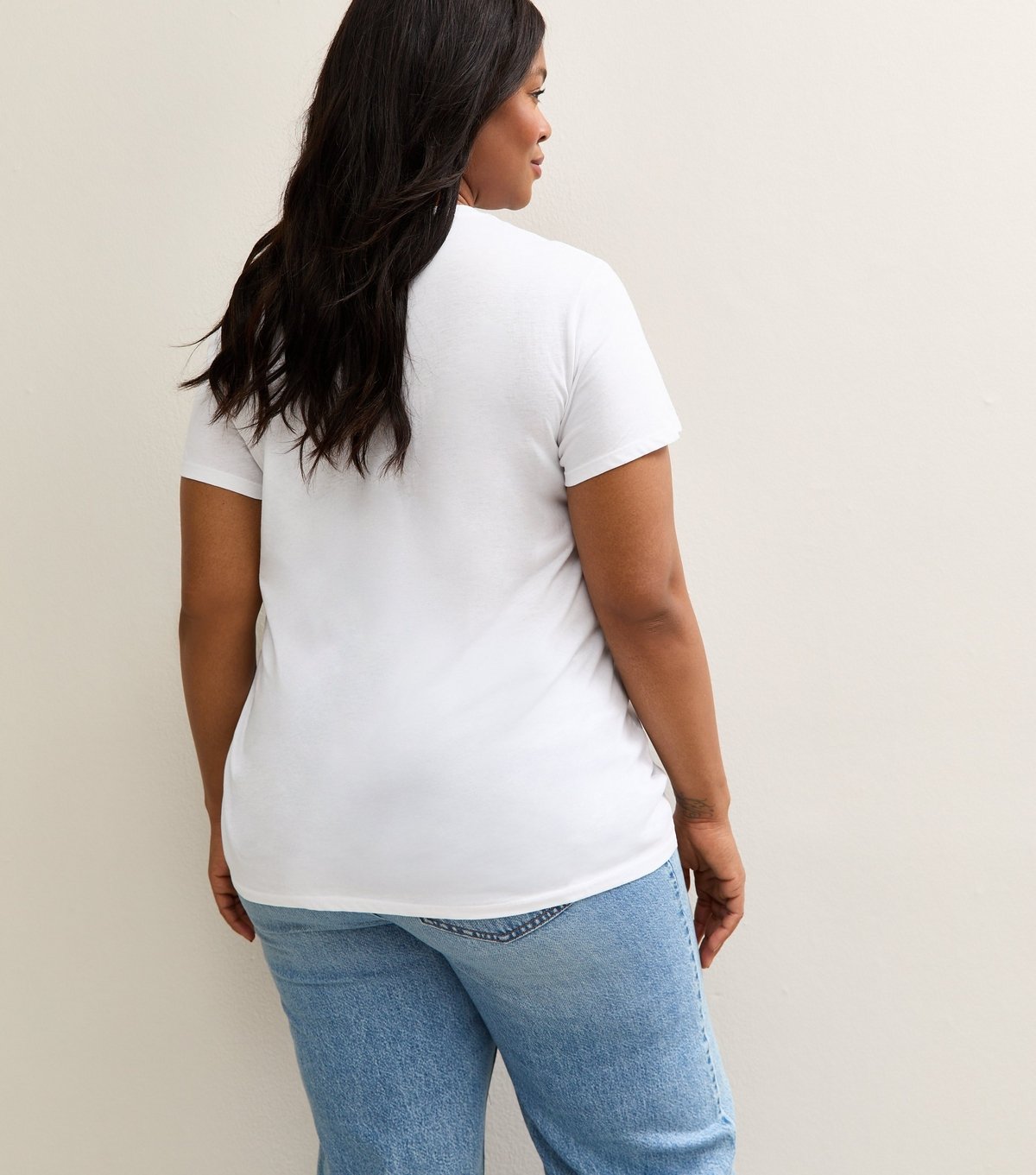 New Look Women's Plus Size White Mon Cherie Cherry Print Relaxed T-Shirt Curves New Look - 4