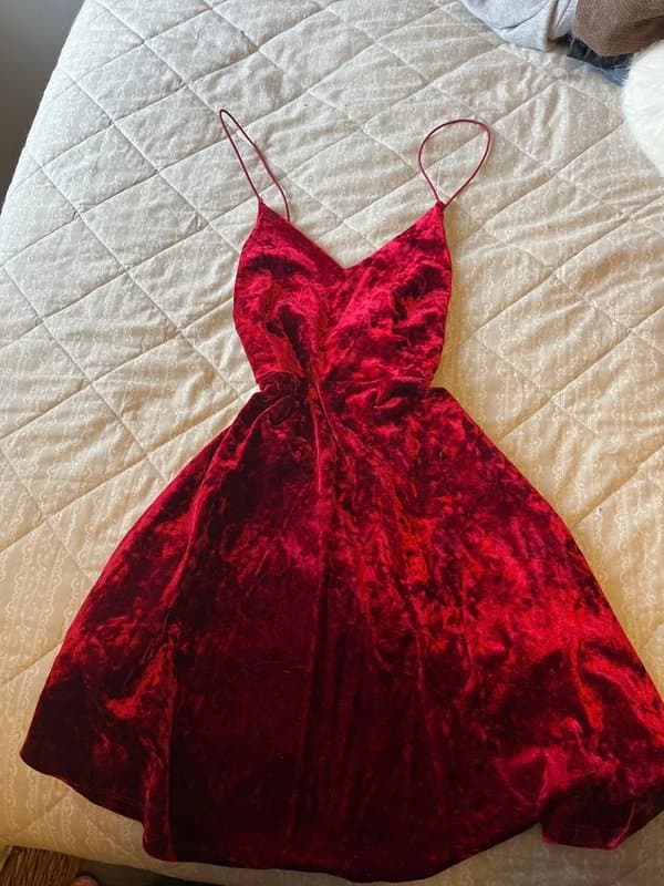 New Look Velvet red short dress
