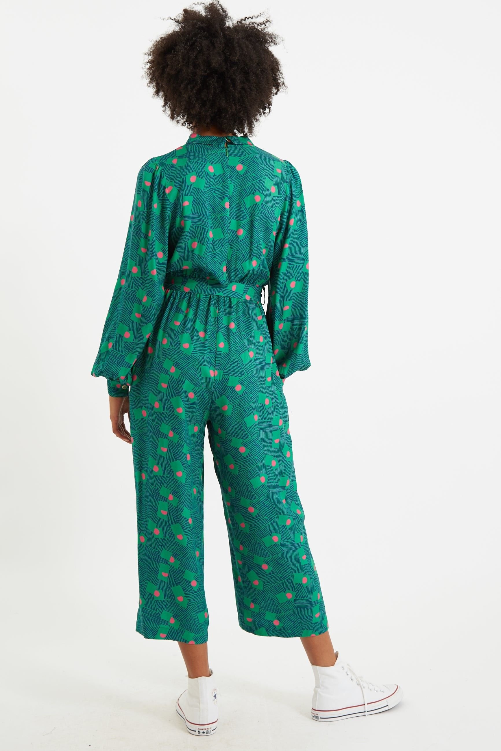 Louche Louche Women's Gayane Bauhaus Abstract Jumpsuit in Green - 3