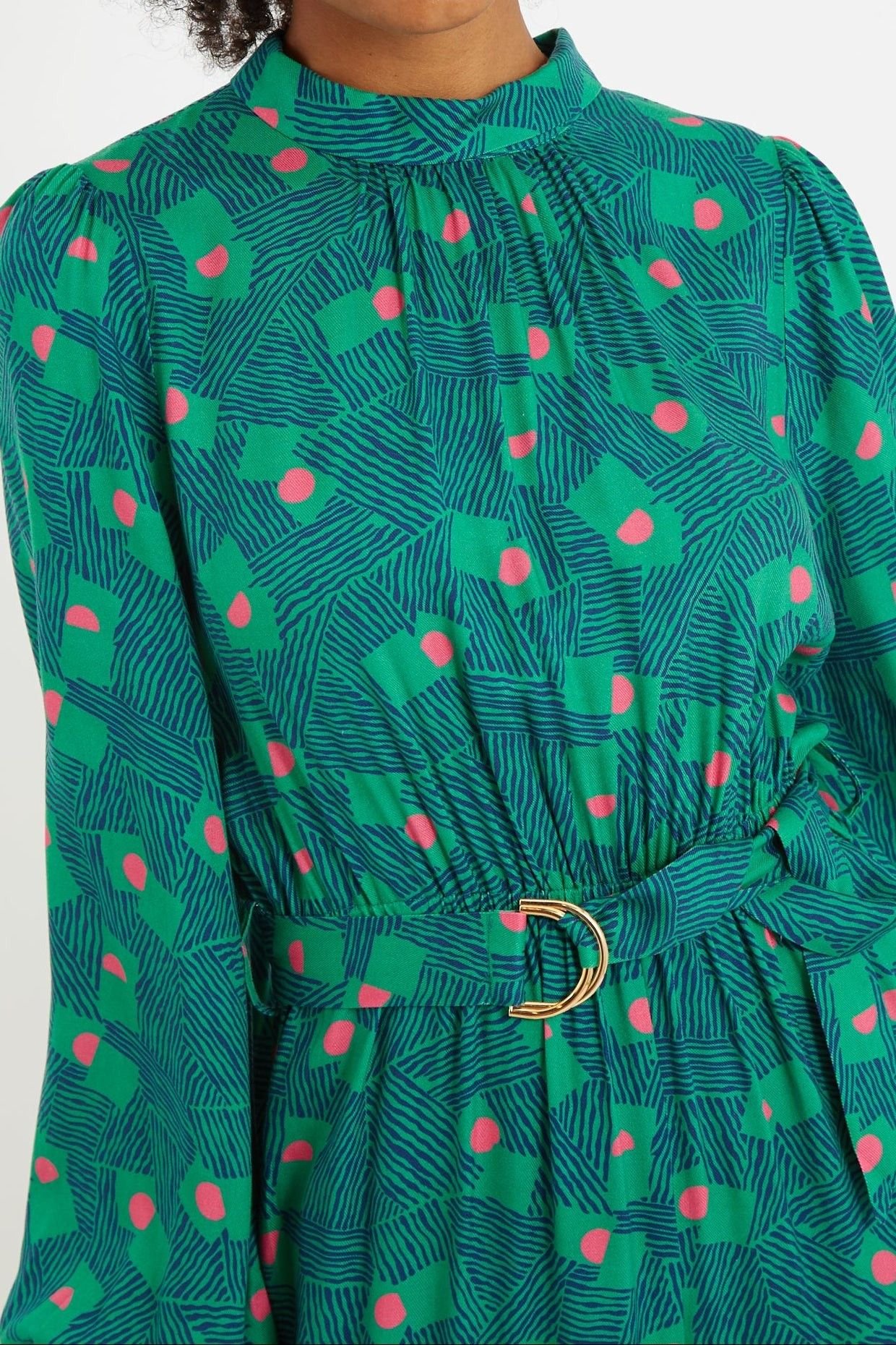 Louche Louche Women's Gayane Bauhaus Abstract Jumpsuit in Green - 4