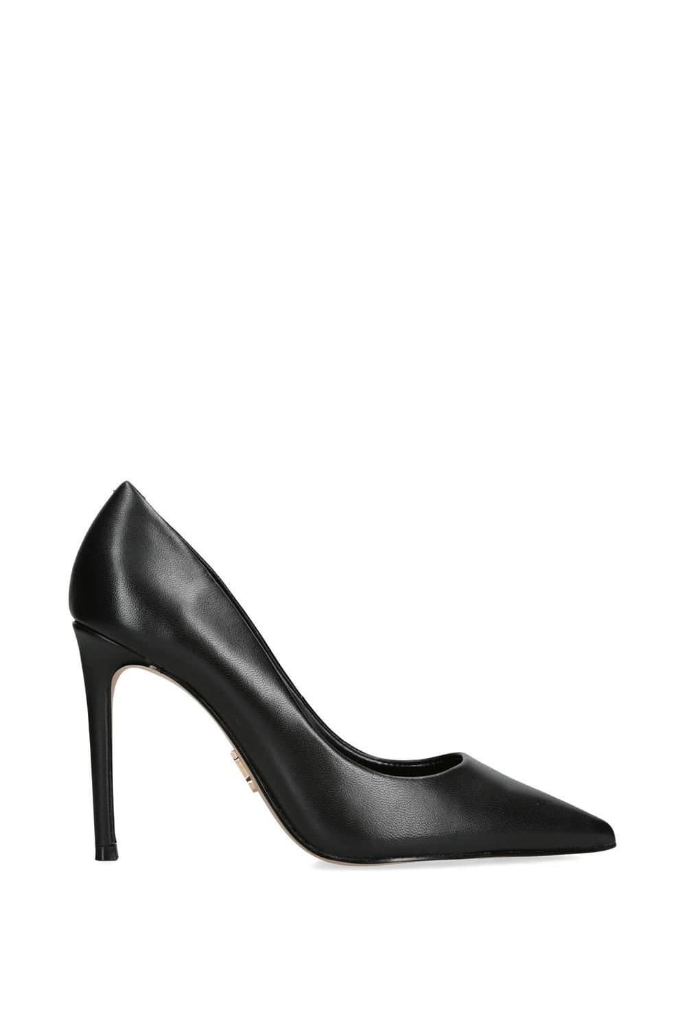 Steve Madden Steve Madden Black Leather Pointed Toe Heels