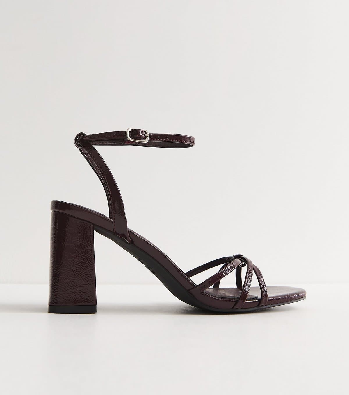 New Look New Look Dark Burgundy Faux Leather Knot Detail Sandals