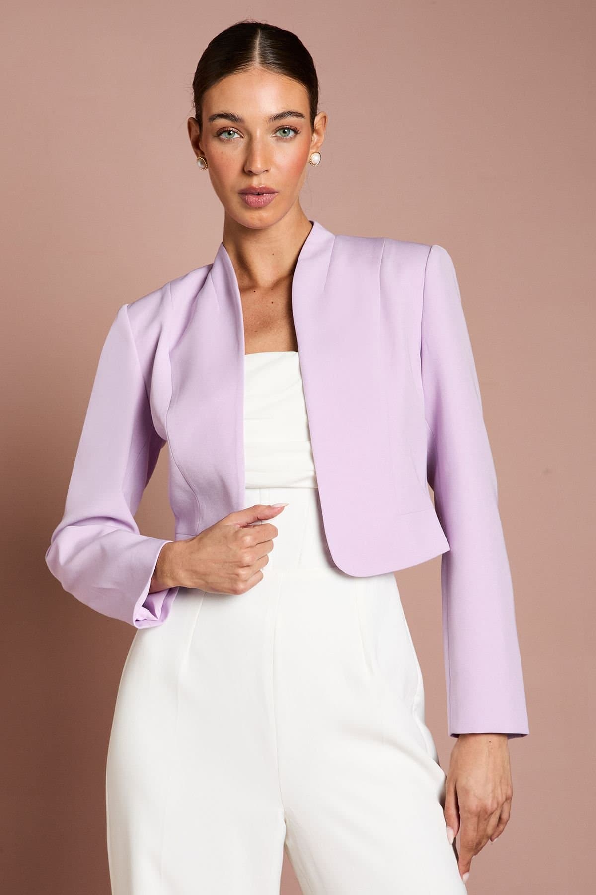 Coast Coast Women's Bow Back Long Sleeve Jacket in Lilac