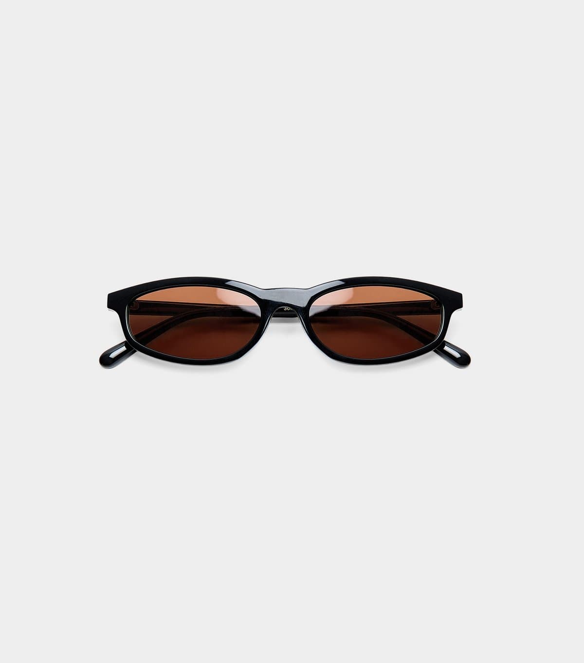 Public Desire Dark Brown Slim Oval Sunglasses Public Desire New Look