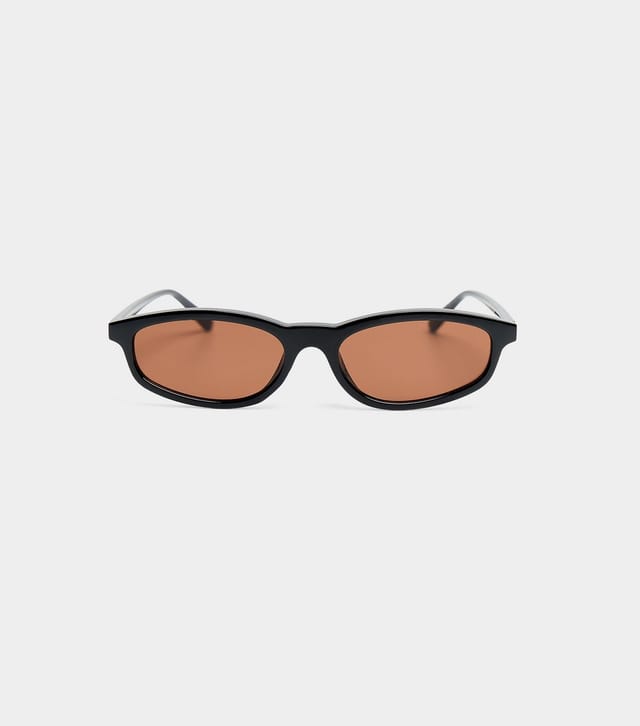Public Desire Dark Brown Slim Oval Sunglasses Public Desire New Look - 2