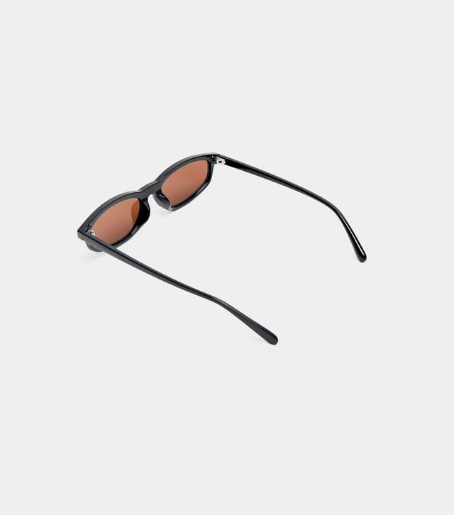 Public Desire Dark Brown Slim Oval Sunglasses Public Desire New Look - 3