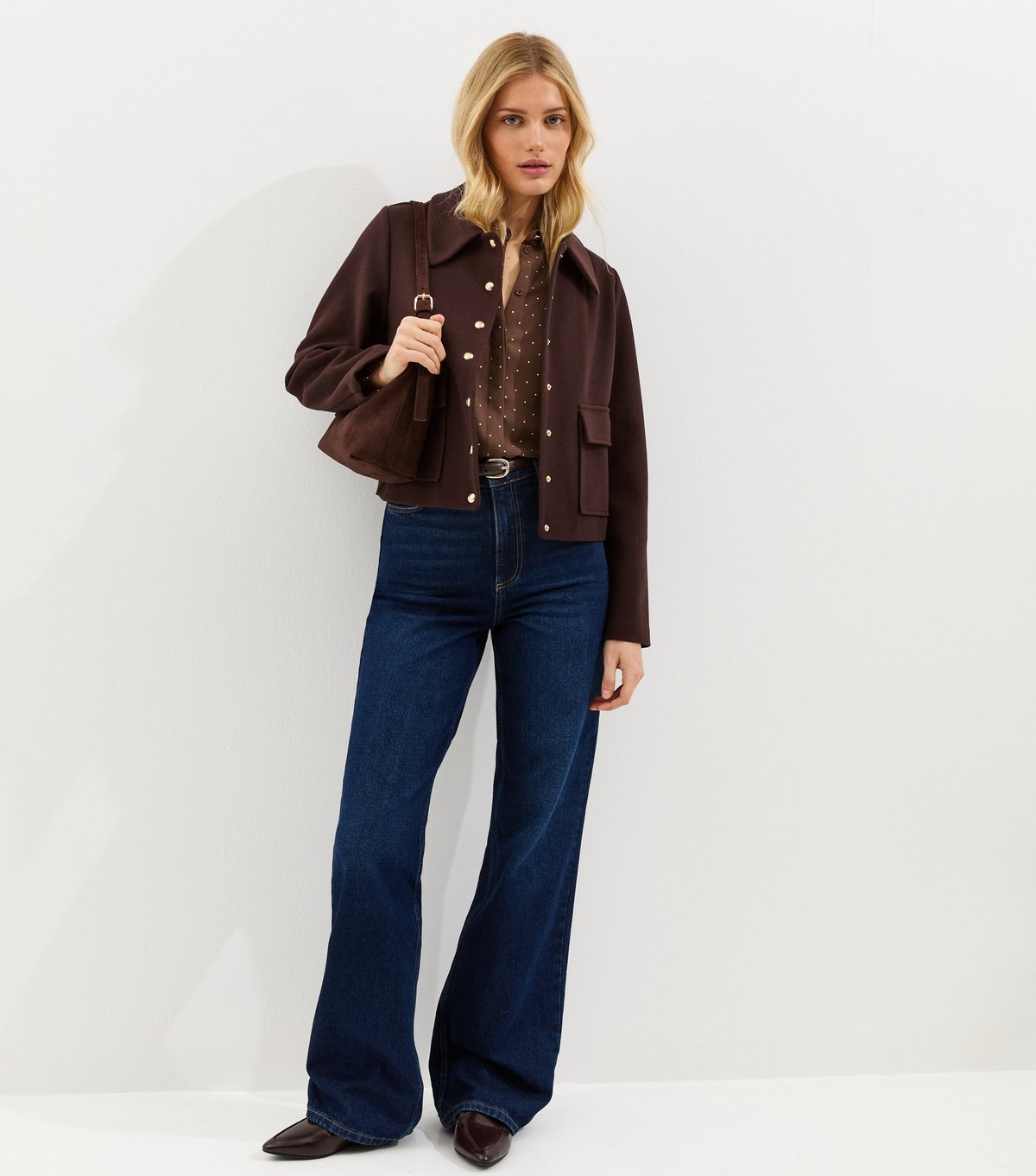 New Look Women's Brown Polka Dot Long Sleeve Shirt New Look - 3