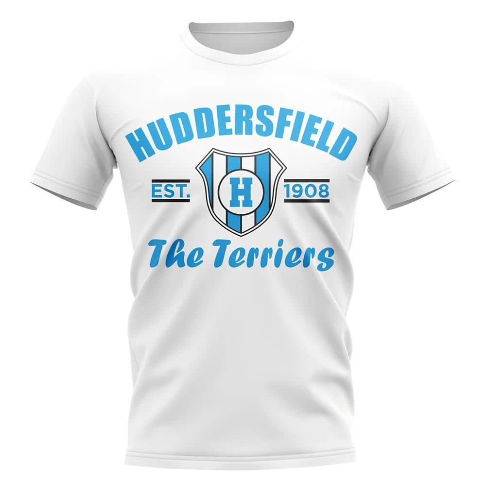 Huddersfield Huddersfield Men's Personalised Established Football T-Shirt in White