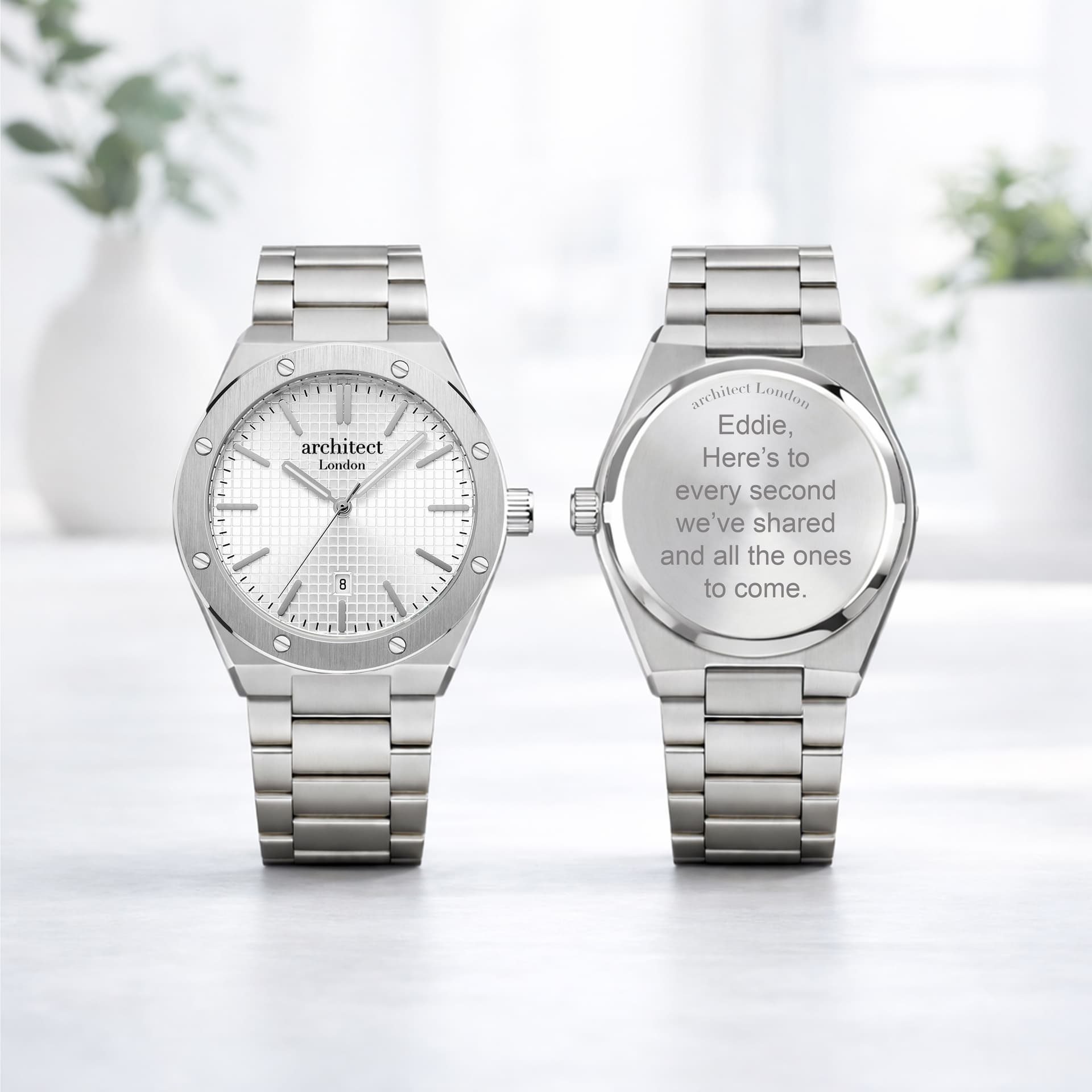 Wear We Met Wear We Met Men's Personalised Architect London Borough Watch - Engraved in Silver