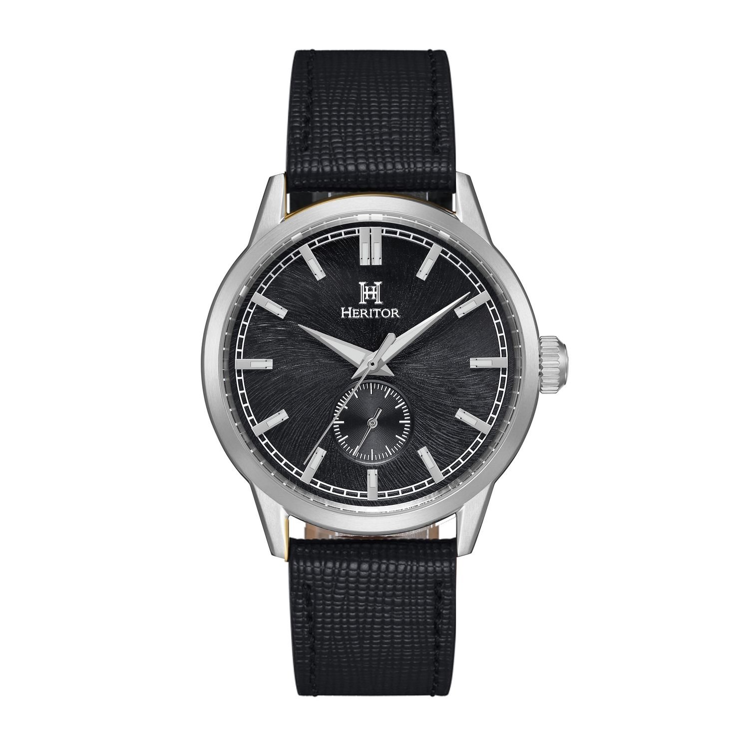 Heritor Automatic Heritor Automatic Men's Argento Leather-Band Watch in Silver - 1