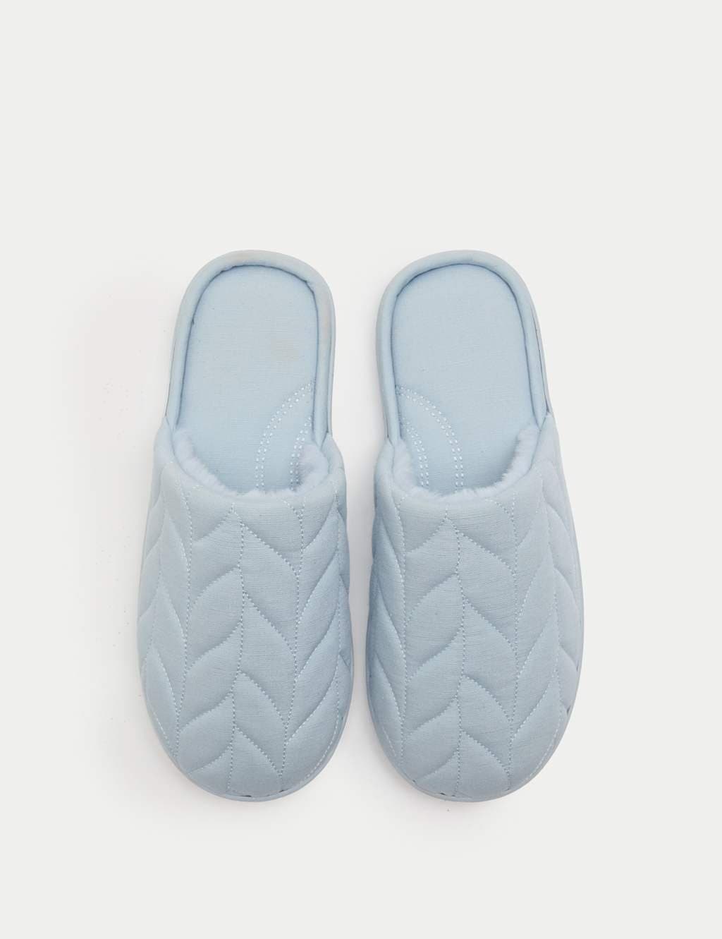 Marks & Spencer M&S Blue Synthetic Mule Slippers with Secret Support