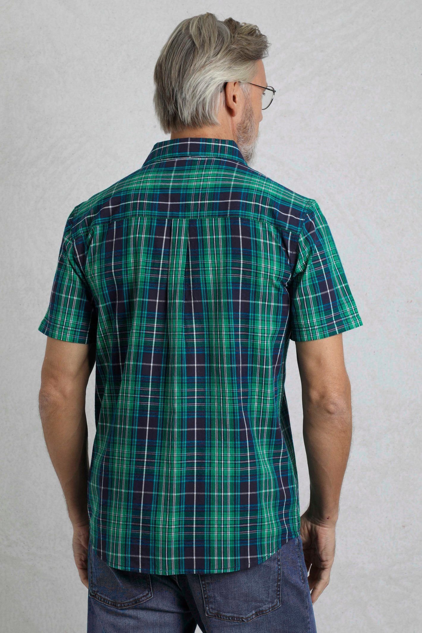 Weird Fish Weird Fish Men's Judd Short Sleeve Check Shirt in Dark Blue - 3