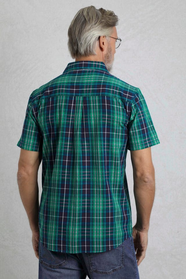 Weird Fish Weird Fish Men's Judd Short Sleeve Check Shirt in Dark Blue - 3