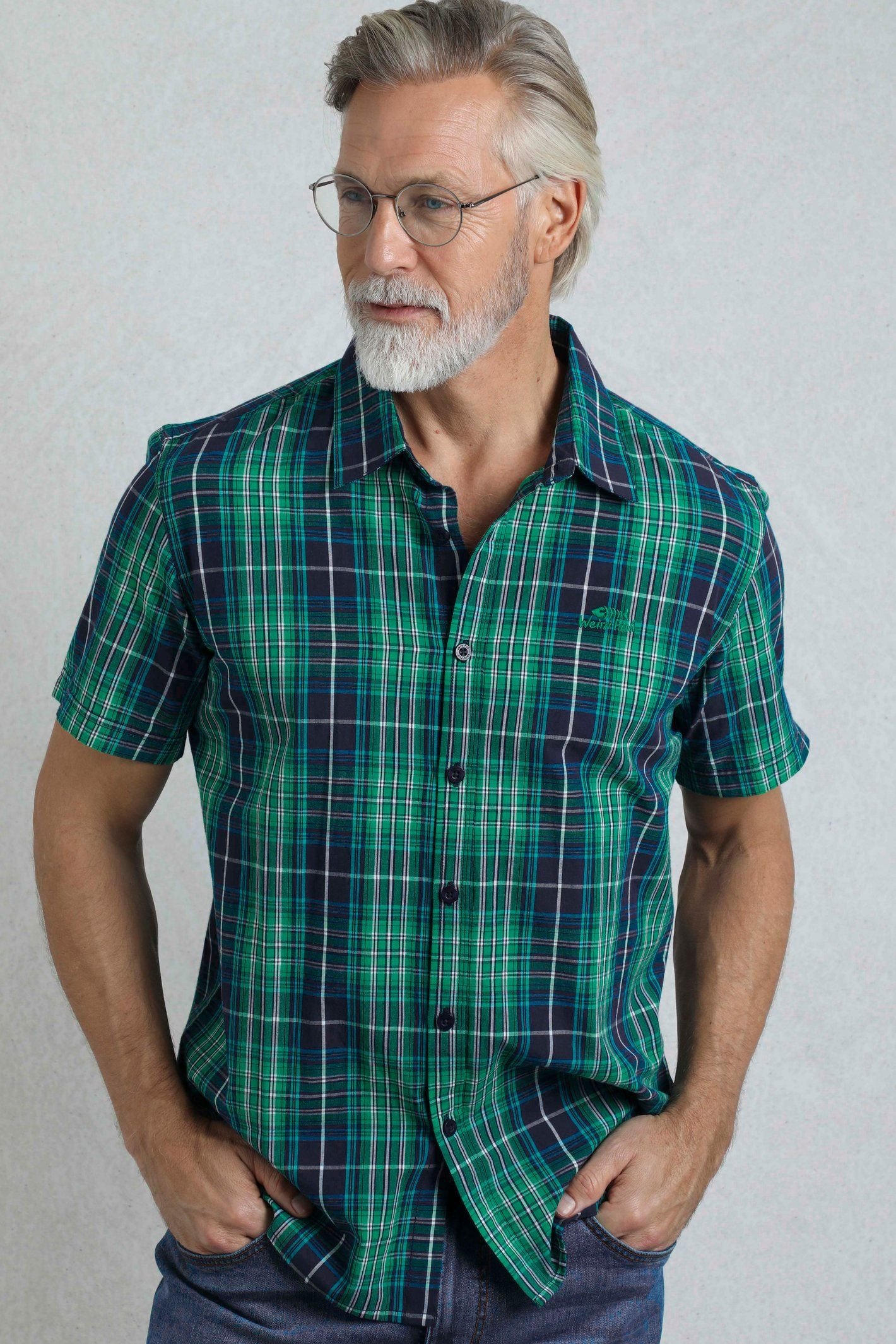 Weird Fish Weird Fish Men's Judd Short Sleeve Check Shirt in Dark Blue - 4