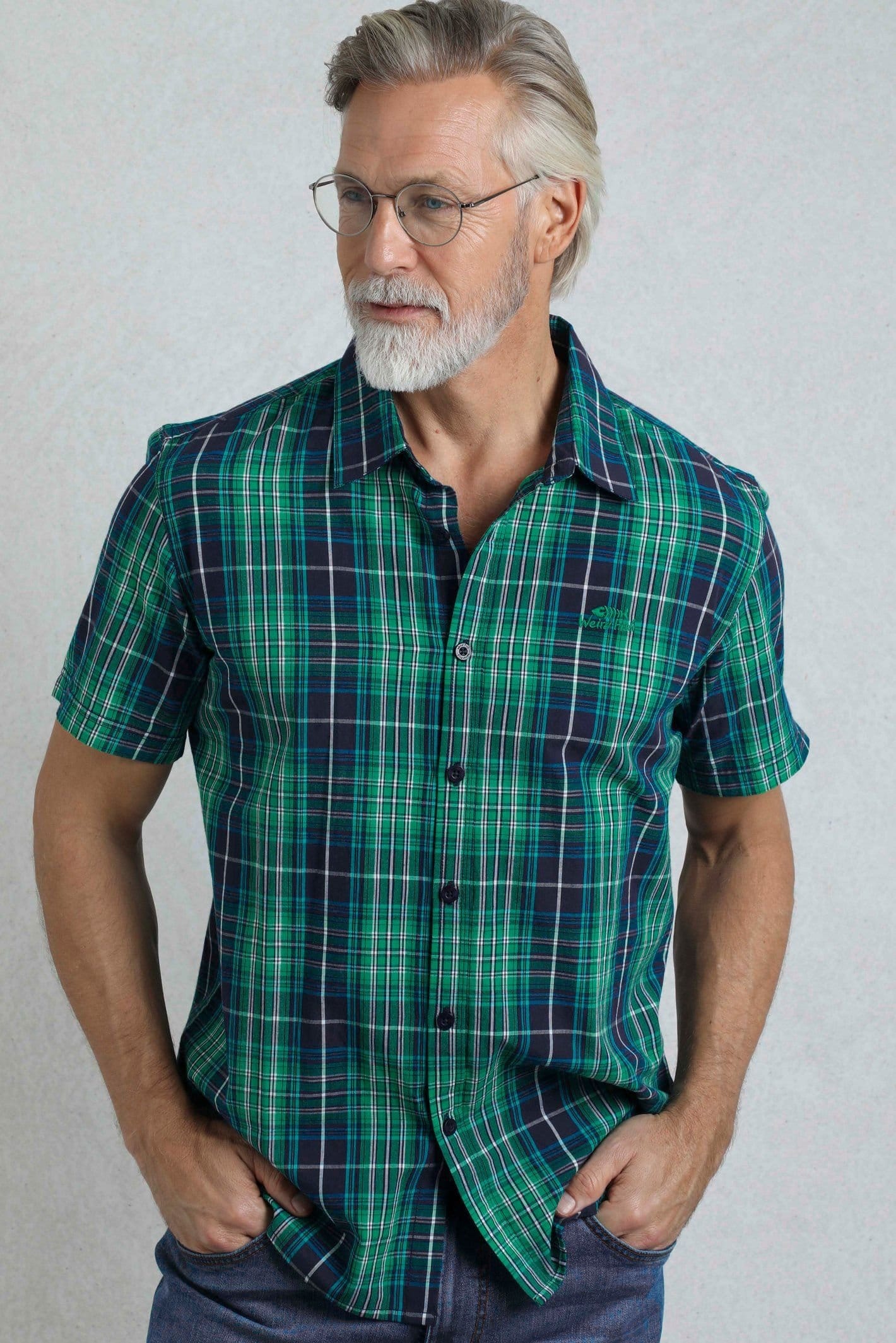 Weird Fish Weird Fish Men's Judd Short Sleeve Check Shirt in Dark Blue - 4