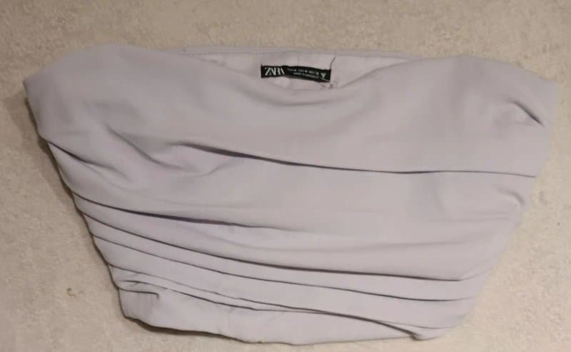 Zara Zara Ruched Bandeau Corset Top Strapless Y2K Going Out Top size M