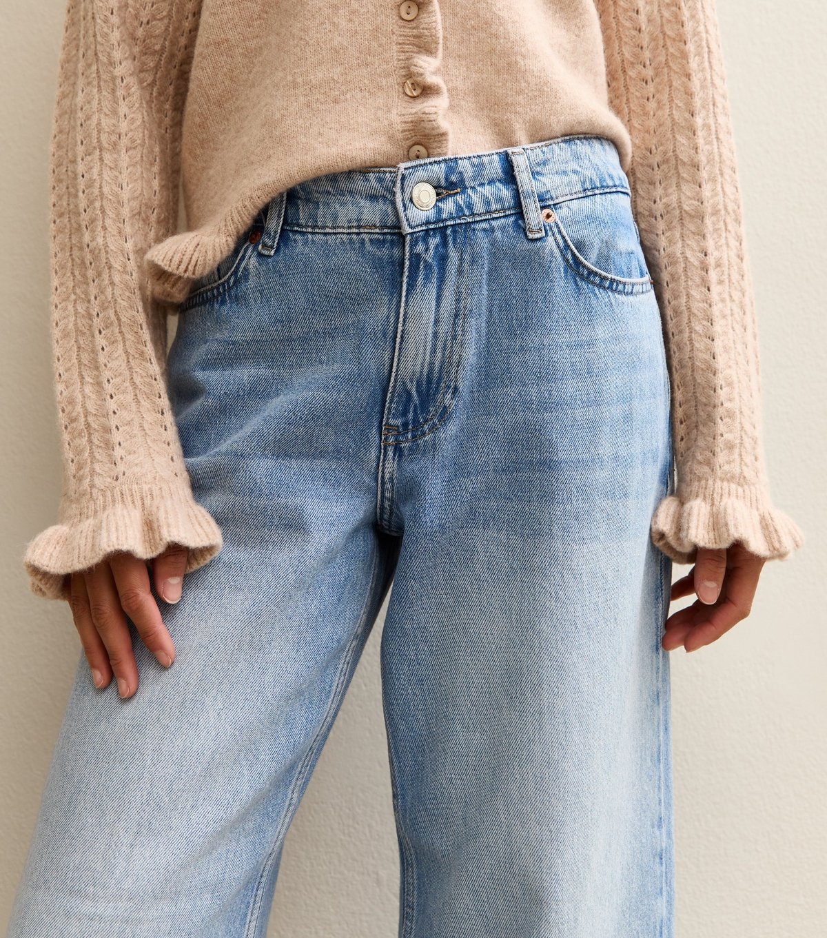 New Look Women's Petite Blue Low Rise Wide Leg Jeans New Look - 3