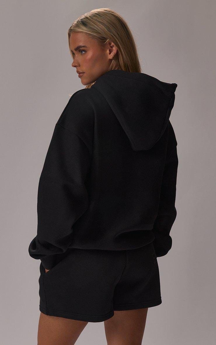 EGO Long Sleeve Ego Graphic Detail Oversized Hoodie In Black, Women's Size UK 6 - 2