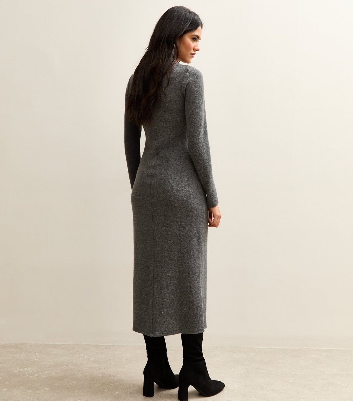 New Look Women's Grey Tie Belt Midi Dress New Look - 4