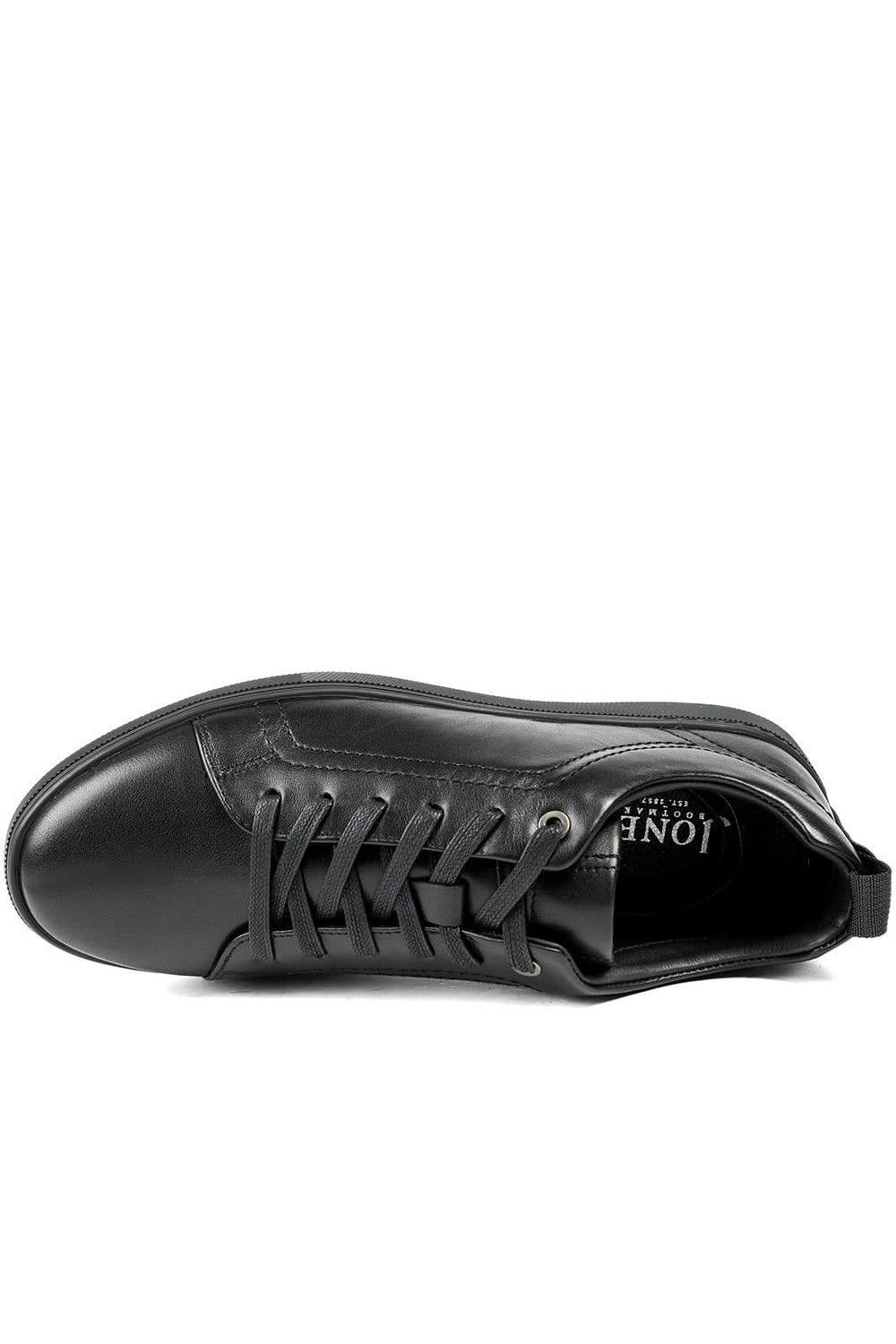 Jones Bootmaker Jones Bootmaker Men's Salvador Leather Lace Up Trainers in Black - 4