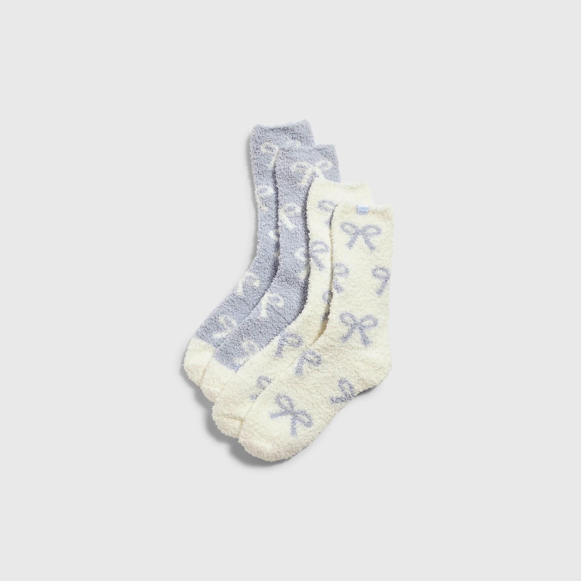 River Island River Island Womens Blue Fluffy Bow Socks 2 Pack