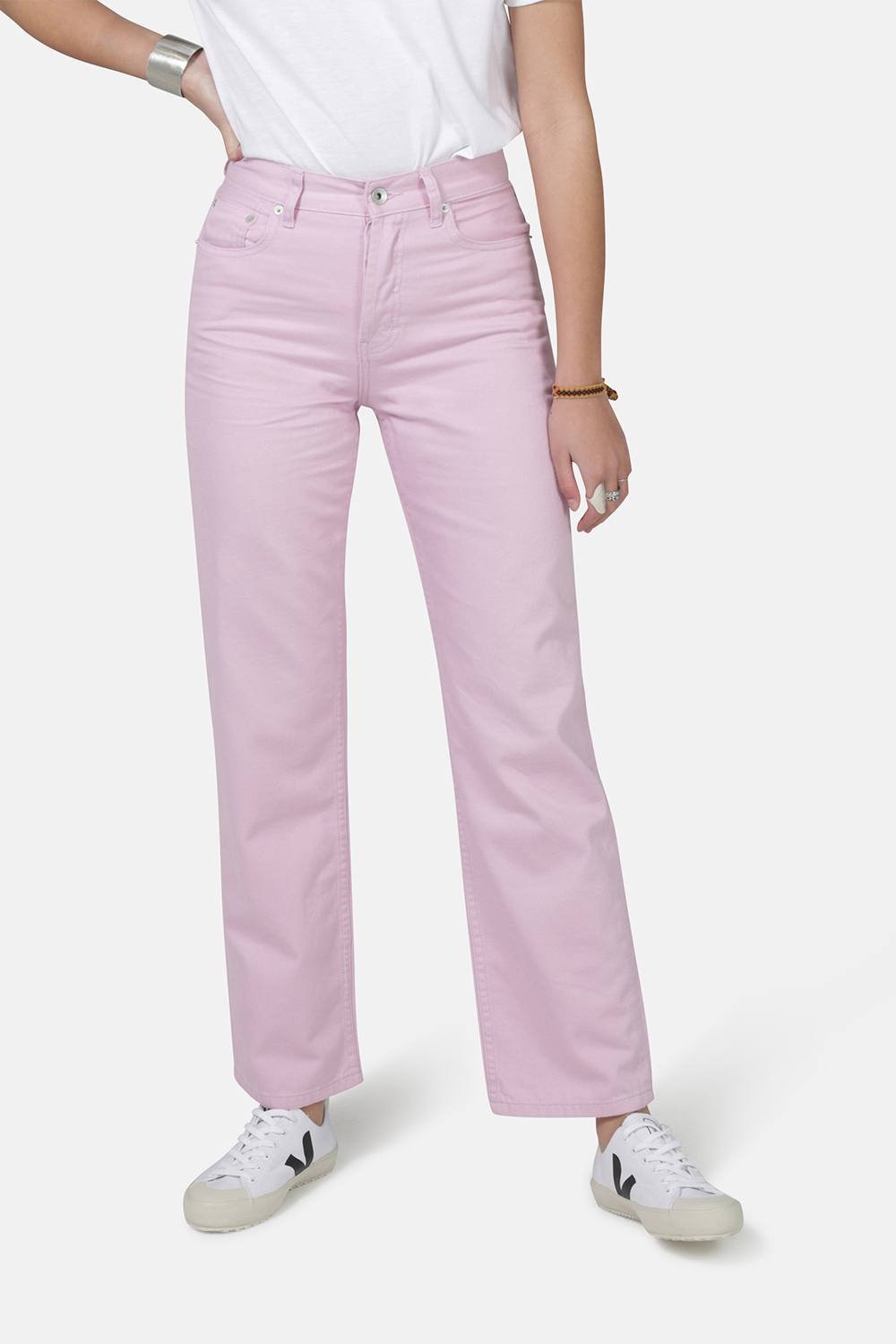 Monkee Genes Monkee Genes Women's Straight Leg Denim Jeans in Pink - 4