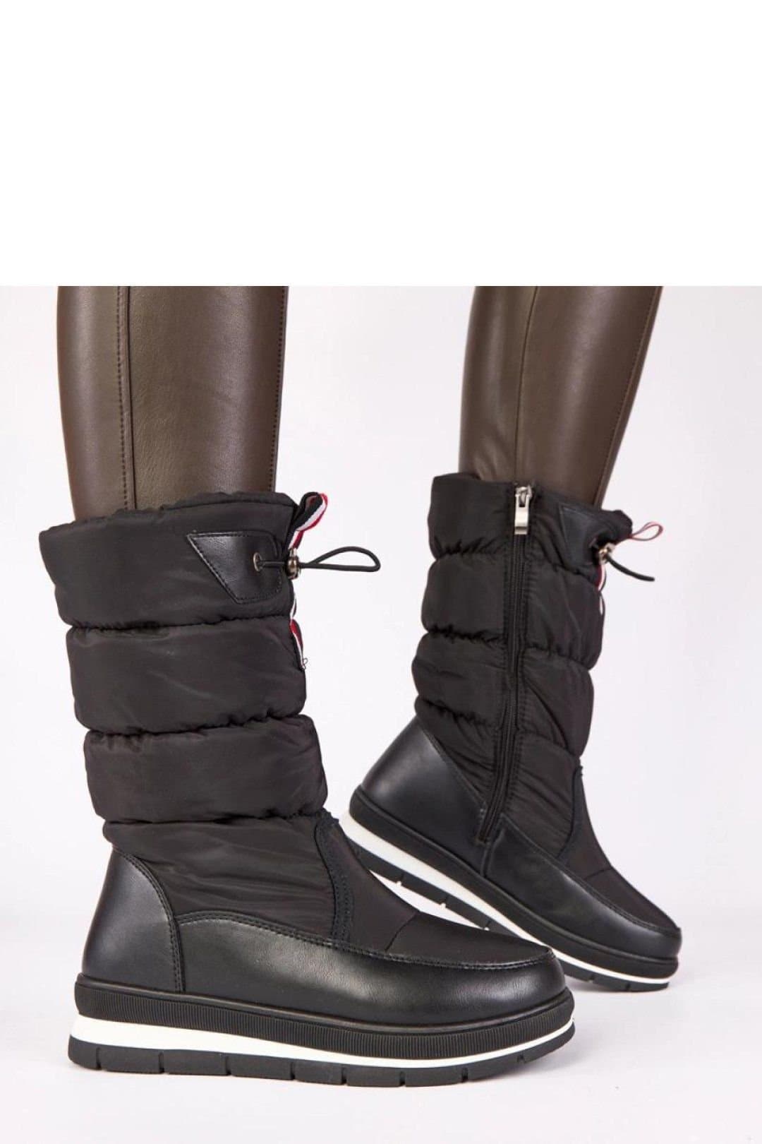 Love Lace Love Lace Women's Sophie Cuff Snow Boots Low Wedge Non Slip Winter Footwear in Black