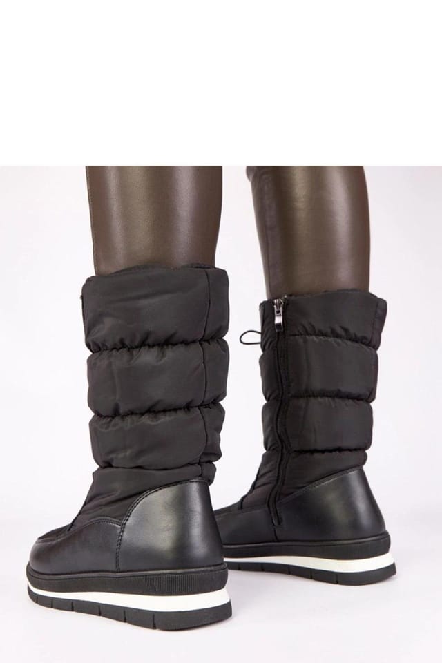 Love Lace Love Lace Women's Sophie Cuff Snow Boots Low Wedge Non Slip Winter Footwear in Black - 3