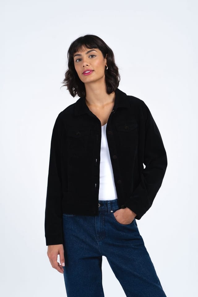 Kettlewell Kettlewell Women's Vera Velvet Jacket in True Black - 3