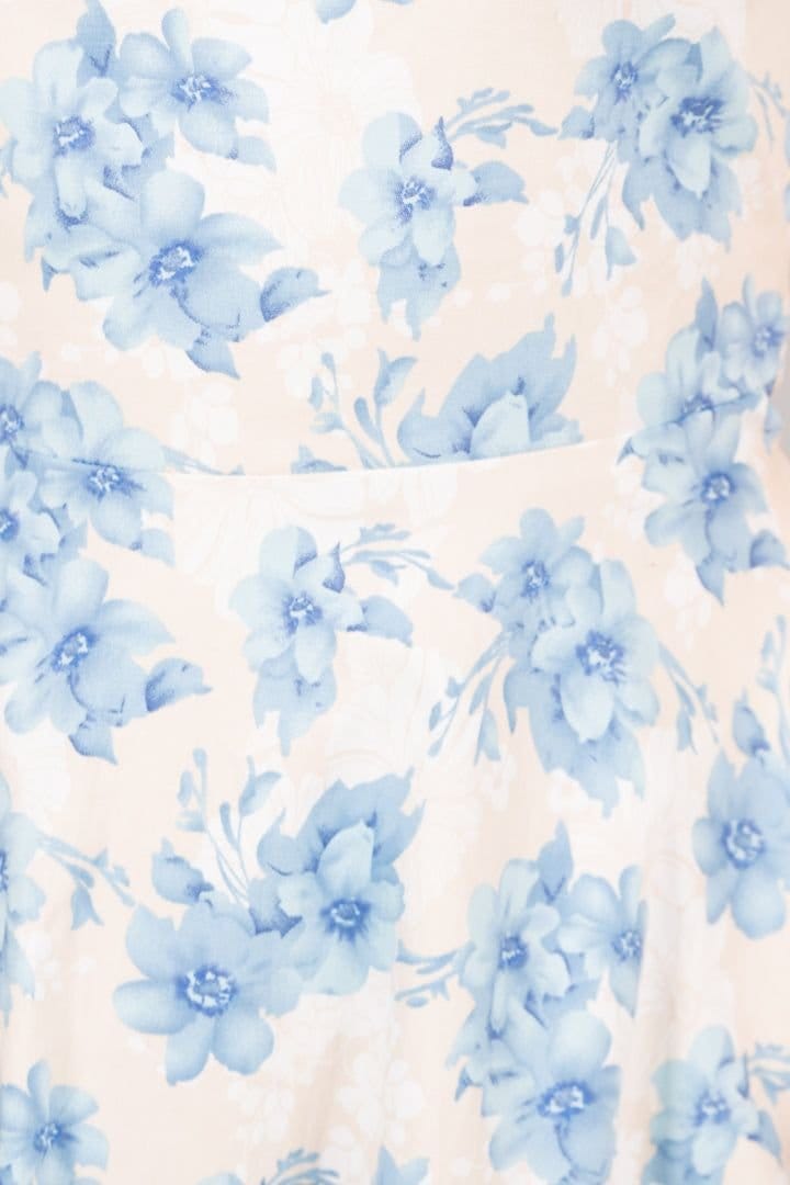 SOLO SOLO Women's Blue Bloom Fit & Flare Dress - 4