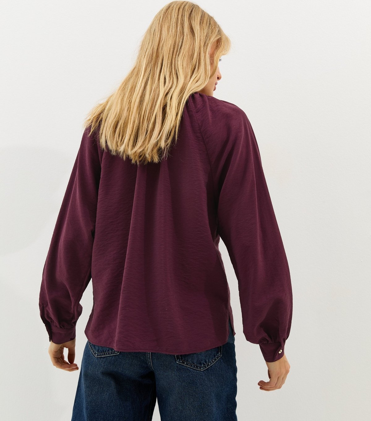 New Look Women's Dark Burgundy Flowy Raglan Sleeve Blouse New Look - 4