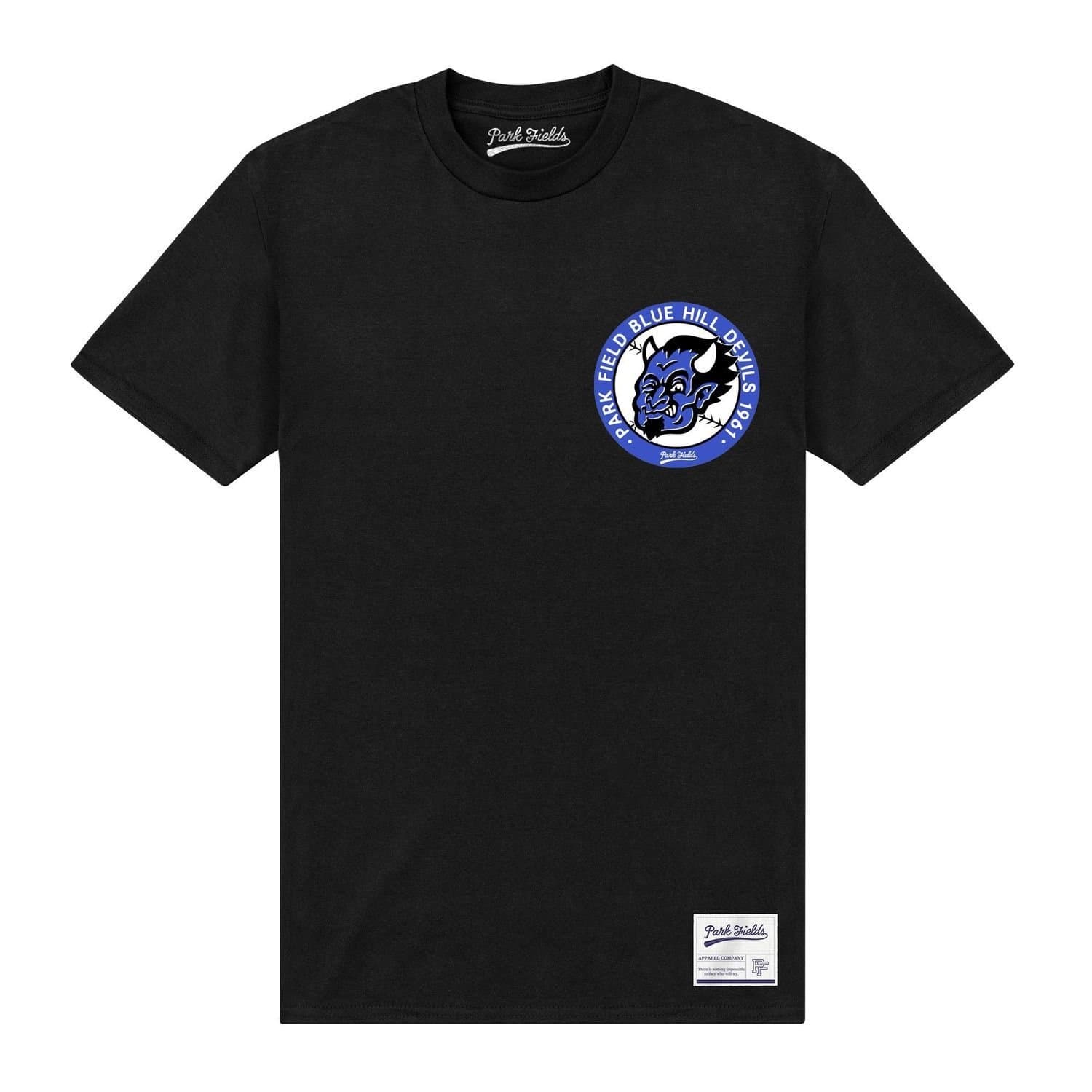Blue Devils Blue Devils Men's Crest Back Print Grey T-Shirt in Black