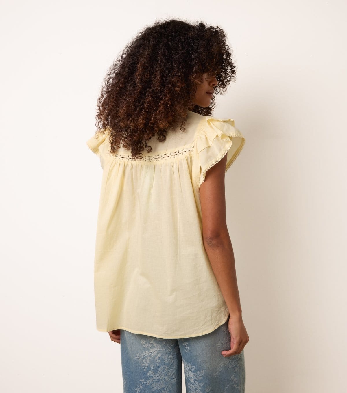 Blue Vanilla Women's Light Yellow Cotton Ruched Top Blue Vanilla New Look - 4