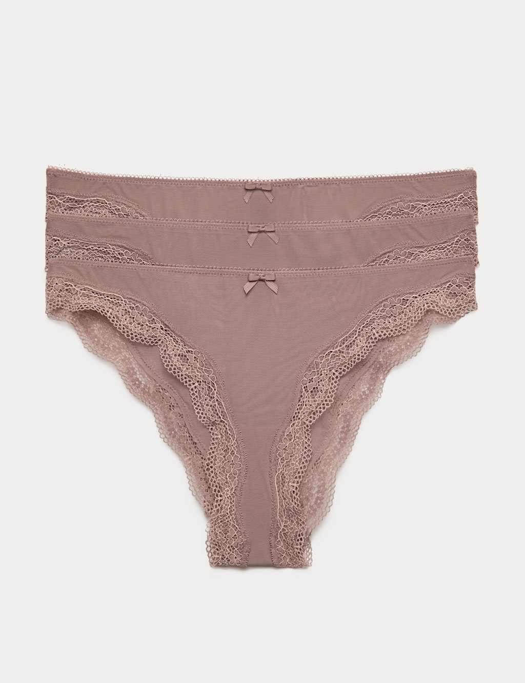 M&S Praline Mesh Brazilian Knickers Pack of 3
